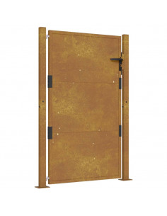 Cancello da Giardino 105x155 cm in Acciaio Corten