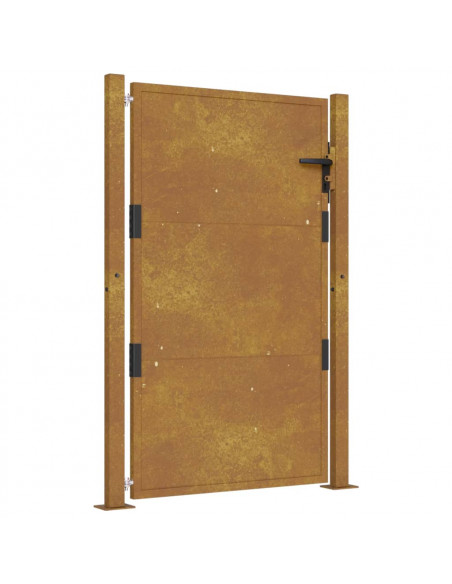 Cancello da Giardino 105x155 cm in Acciaio Corten