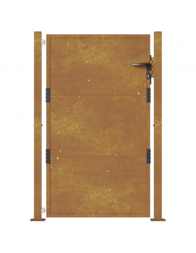 Cancello da Giardino 105x155 cm in Acciaio Corten