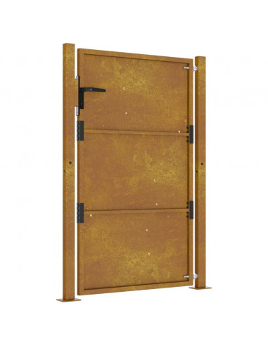 Cancello da Giardino 105x155 cm in Acciaio Corten