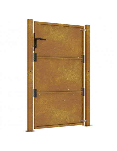 Cancello da Giardino 105x155 cm in Acciaio Corten