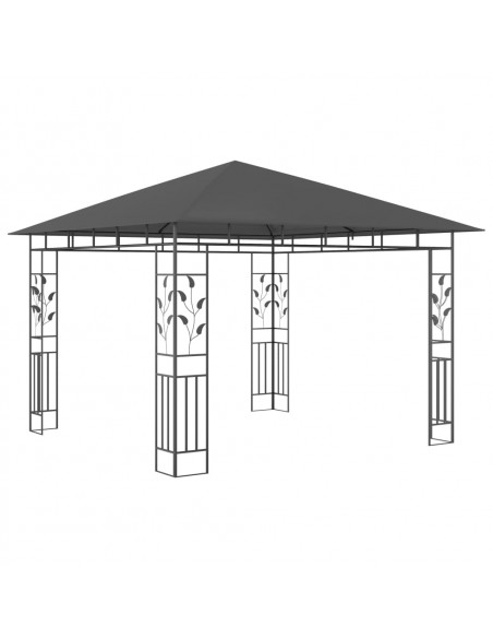 Gazebo con Zanzariera e Luci LED 3x3x2,73 m Antracite