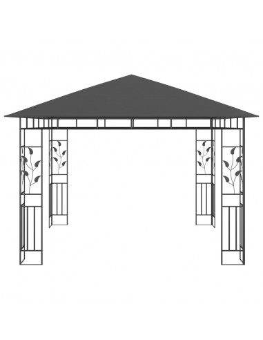 Gazebo con Zanzariera e Luci LED 3x3x2,73 m Antracite