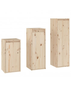 Mobili Porta TV 3 pz in Legno Massello di Pino