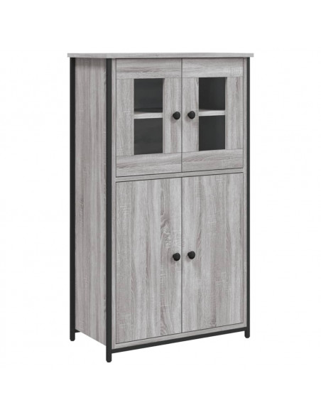 Credenza Grigio Sonoma 62x32x106,5 cm in Legno Multistrato