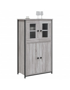 Credenza Grigio Sonoma 62x32x106,5 cm in Legno Multistrato 2