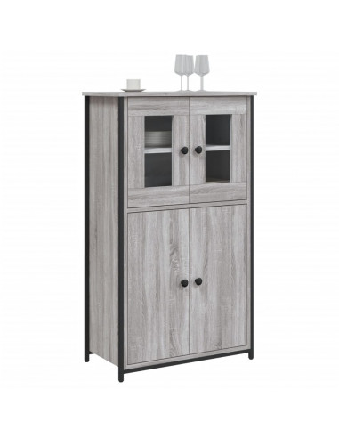 Credenza Grigio Sonoma 62x32x106,5 cm in Legno Multistrato