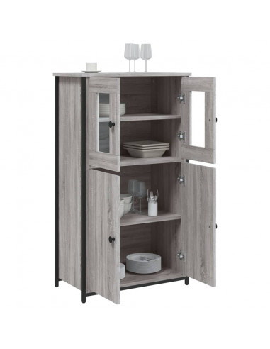 Credenza Grigio Sonoma 62x32x106,5 cm in Legno Multistrato