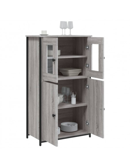 Credenza Grigio Sonoma 62x32x106,5 cm in Legno Multistrato