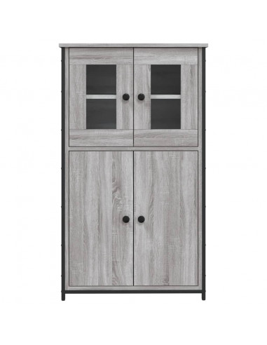 Credenza Grigio Sonoma 62x32x106,5 cm in Legno Multistrato