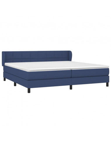 Giroletto a Molle con Materasso Blu 200x200 cm in Tessuto