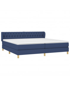 Giroletto a Molle con Materasso Blu 200x200 cm in Tessuto 2