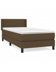 Giroletto a Molle con Materasso Marrone Scuro 80x200 cm Tessuto