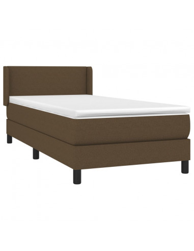 Giroletto a Molle con Materasso Marrone Scuro 80x200 cm Tessuto