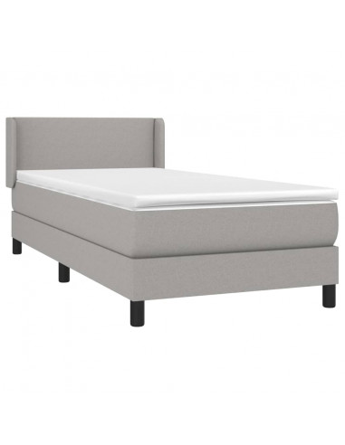 Giroletto a Molle con Materasso Grigio Chiaro100x200 cm Tessuto