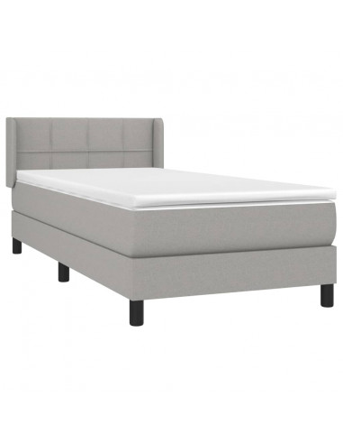 Giroletto a Molle con Materasso Grigio Chiaro 80x200 cm Tessuto