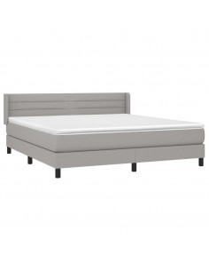 Giroletto a Molle con Materasso Grigio Chiaro160x200 cm Tessuto 2