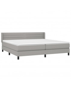 Giroletto a Molle con Materasso Grigio Chiaro 200x200cm Tessuto 2