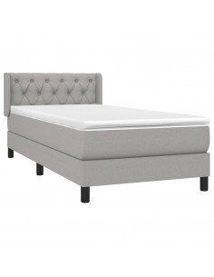 Giroletto a Molle con Materasso Grigio Chiaro 80x200 cm Tessuto 2