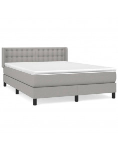 Giroletto a Molle con Materasso Grigio Chiaro 140x190cm Tessuto