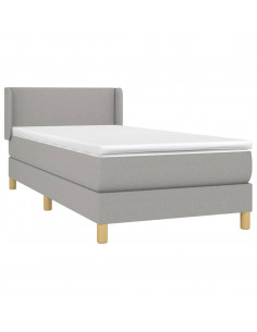 Giroletto a Molle con Materasso Grigio Chiaro 80x200 cm Tessuto 2