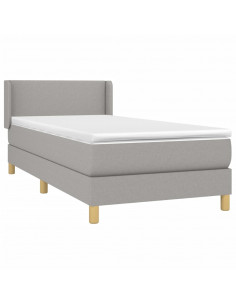 Giroletto a Molle con Materasso Grigio Chiaro100x200 cm Tessuto 2