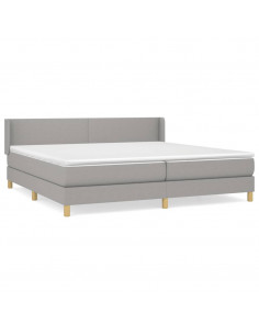 Giroletto a Molle con Materasso Grigio Chiaro 200x200cm Tessuto