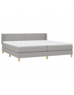 Giroletto a Molle con Materasso Grigio Chiaro 200x200cm Tessuto 2