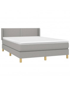 Giroletto a Molle con Materasso Grigio Chiaro 140x200cm Tessuto 2