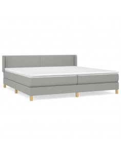 Giroletto a Molle con Materasso Grigio Chiaro 200x200cm Tessuto