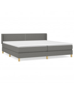 Giroletto a Molle con Materasso Grigio Scuro 200x200 cm Tessuto