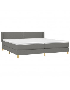 Giroletto a Molle con Materasso Grigio Scuro 200x200 cm Tessuto 2