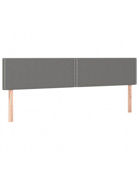 Giroletto a Molle con Materasso Grigio Scuro 200x200 cm Tessuto