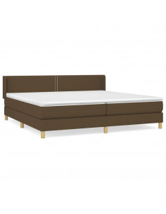 Giroletto a Molle con Materasso Marrone Scuro 200x200cm Tessuto