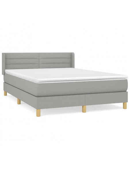 Giroletto a Molle con Materasso Grigio Chiaro 140x190cm Tessuto