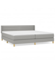 Giroletto a Molle con Materasso Grigio Chiaro 200x200cm Tessuto