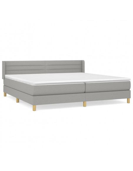Giroletto a Molle con Materasso Grigio Chiaro 200x200cm Tessuto