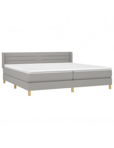 Giroletto a Molle con Materasso Grigio Chiaro 200x200cm Tessuto 2