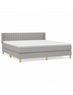 Giroletto a Molle con Materasso Grigio Chiaro180x200 cm Tessuto