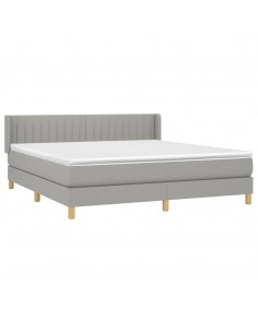 Giroletto a Molle con Materasso Grigio Chiaro180x200 cm Tessuto 2