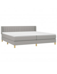 Giroletto a Molle con Materasso Grigio Chiaro 200x200cm Tessuto 2