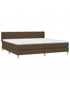 Giroletto a Molle con Materasso Marrone Scuro 200x200cm Tessuto 2