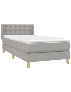 Giroletto a Molle con Materasso Grigio Chiaro 80x200 cm Tessuto 2