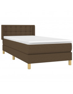 Giroletto a Molle con Materasso Marrone Scuro 80x200 cm Tessuto 2