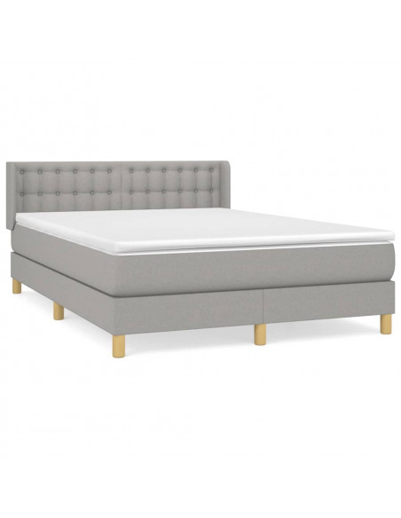 Giroletto a Molle con Materasso Grigio Chiaro 140x190cm Tessuto