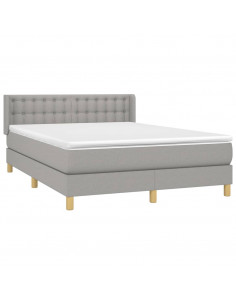 Giroletto a Molle con Materasso Grigio Chiaro 140x200cm Tessuto 2