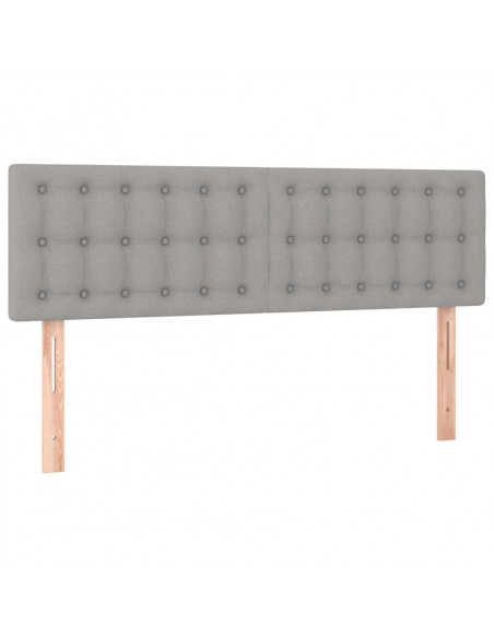 Giroletto a Molle con Materasso Grigio Chiaro 140x200cm Tessuto