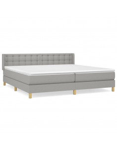 Giroletto a Molle con Materasso Grigio Chiaro160x200 cm Tessuto