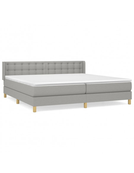 Giroletto a Molle con Materasso Grigio Chiaro160x200 cm Tessuto