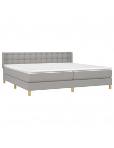 Giroletto a Molle con Materasso Grigio Chiaro160x200 cm Tessuto 2